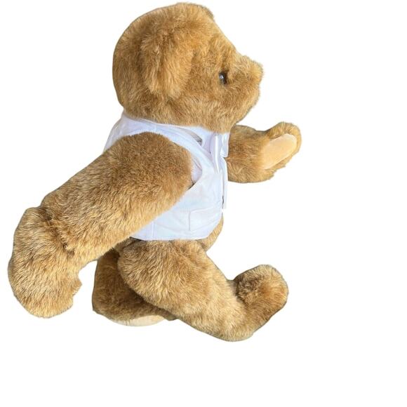 Vermont Wedding Teddy Bear Brown Groom White Tux 16” Articulating Legs Arms NICE - Picture 4 of 16